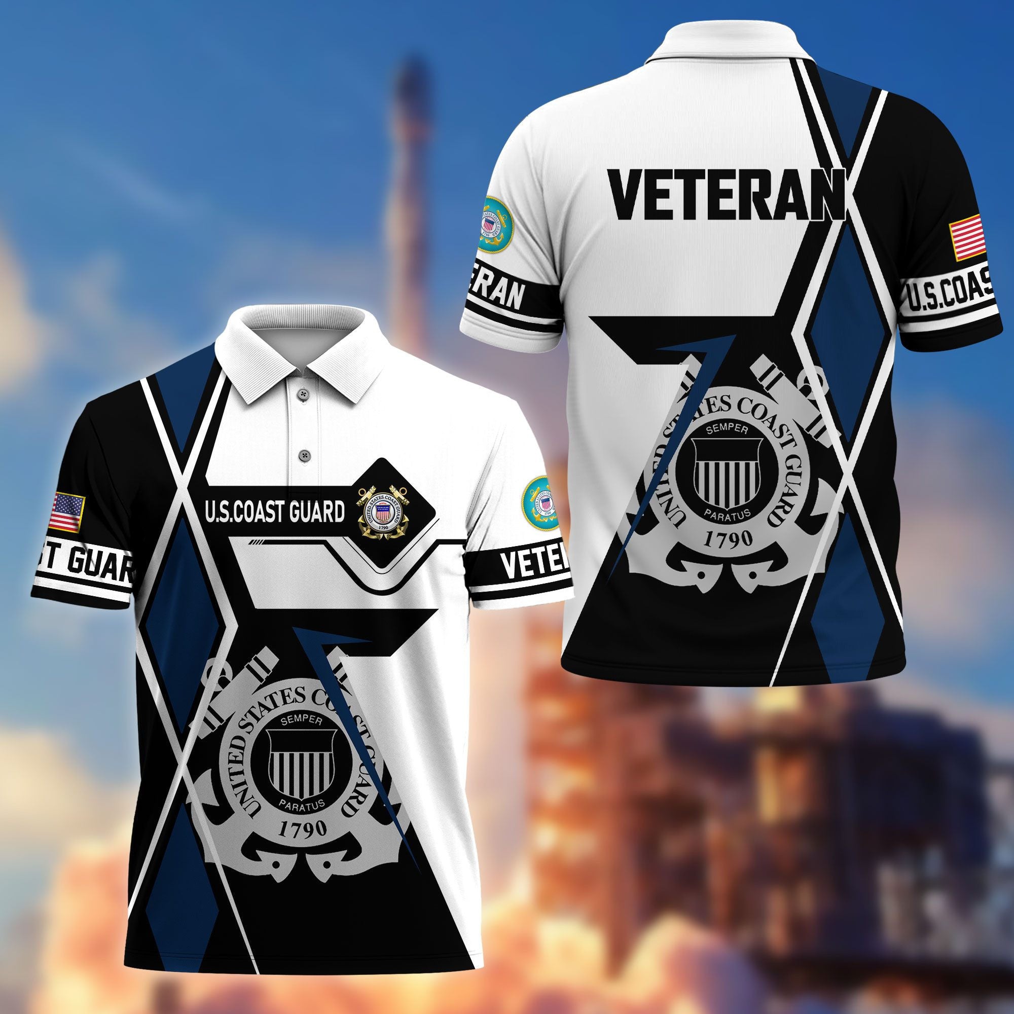 Premium US Veterans Polo Shirt, Gifts For US Veterans, Gifts For Dad, For Husband, Best Gifts On Father's Day, Armed Forces Day, Independence Day, Veterans Day.