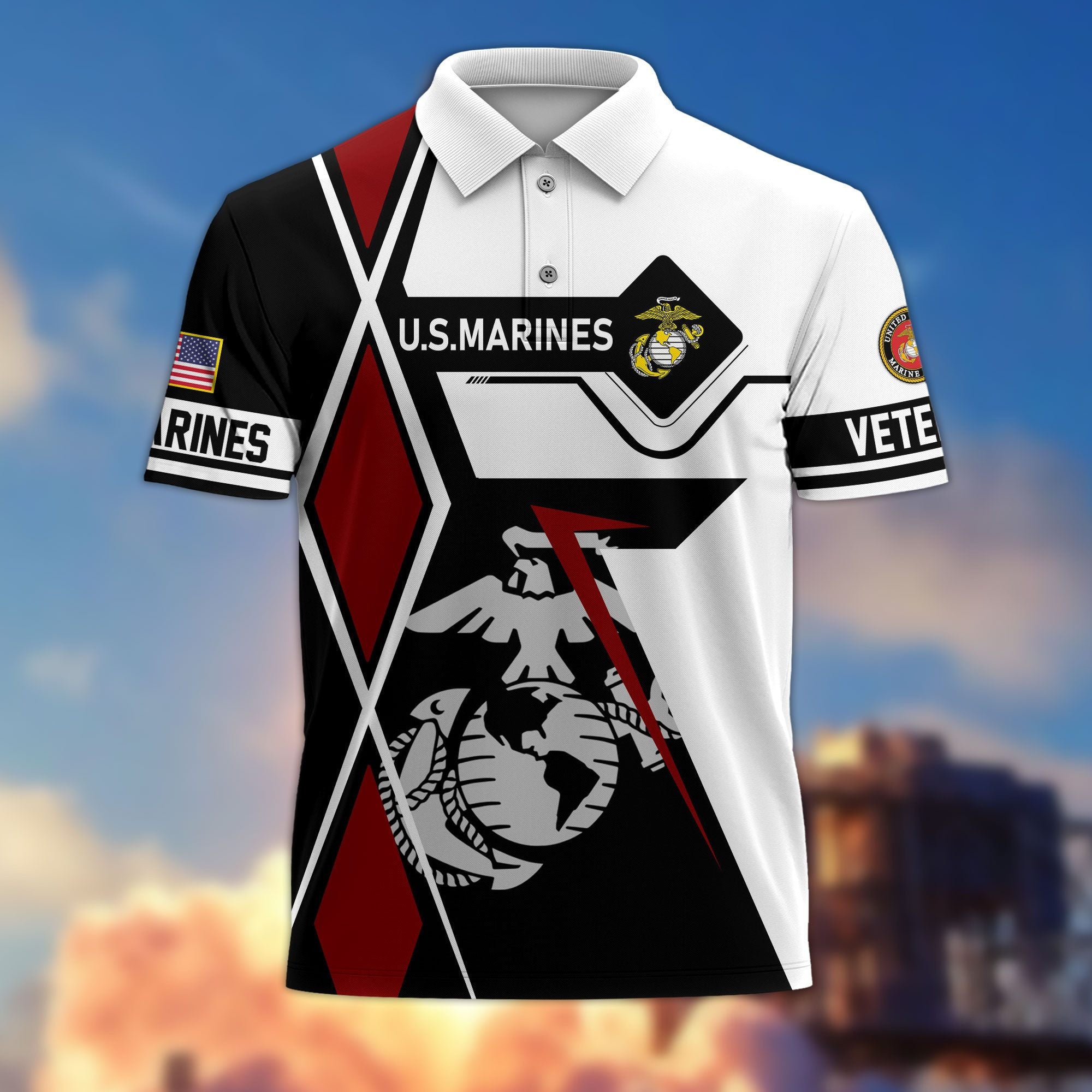 Premium US Veterans Polo Shirt, Gifts For US Veterans, Gifts For Dad, For Husband, Best Gifts On Father's Day, Armed Forces Day, Independence Day, Veterans Day.