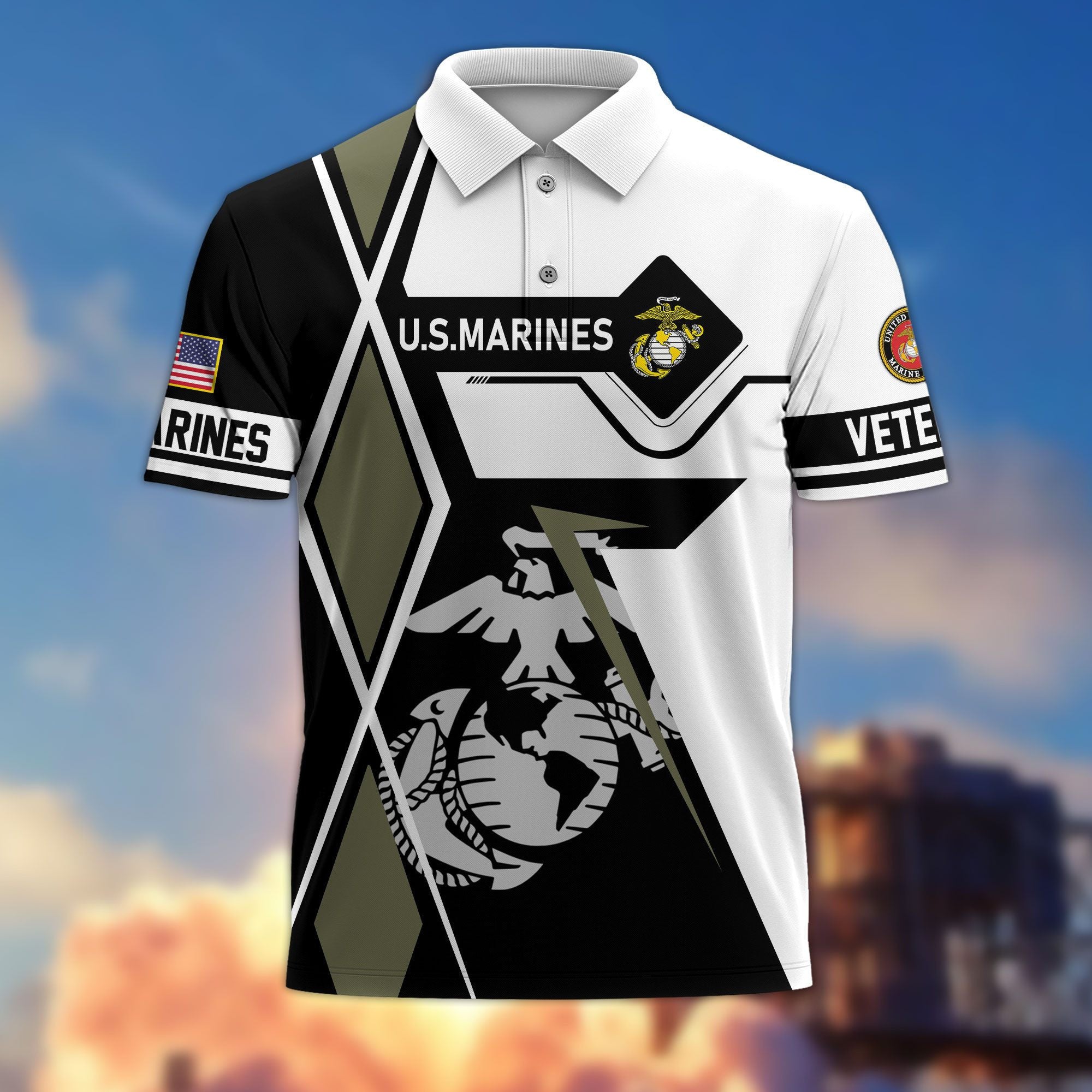 Premium US Veterans Polo Shirt, Gifts For US Veterans, Gifts For Dad, For Husband, Best Gifts On Father's Day, Armed Forces Day, Independence Day, Veterans Day.