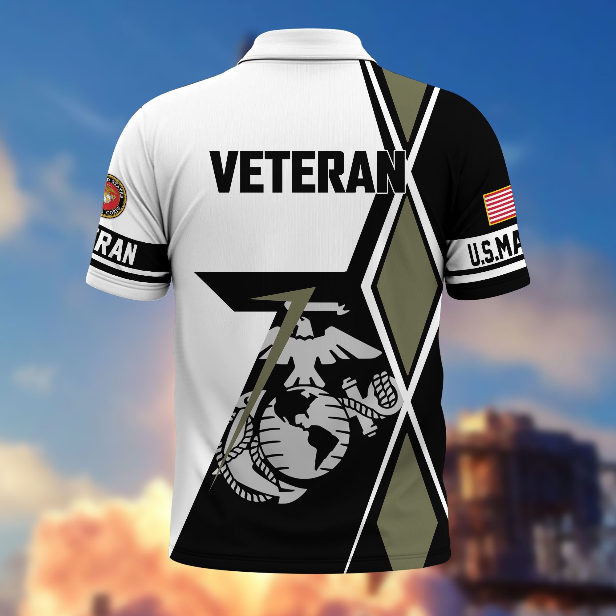 Premium US Veterans Polo Shirt, Gifts For US Veterans, Gifts For Dad, For Husband, Best Gifts On Father's Day, Armed Forces Day, Independence Day, Veterans Day.