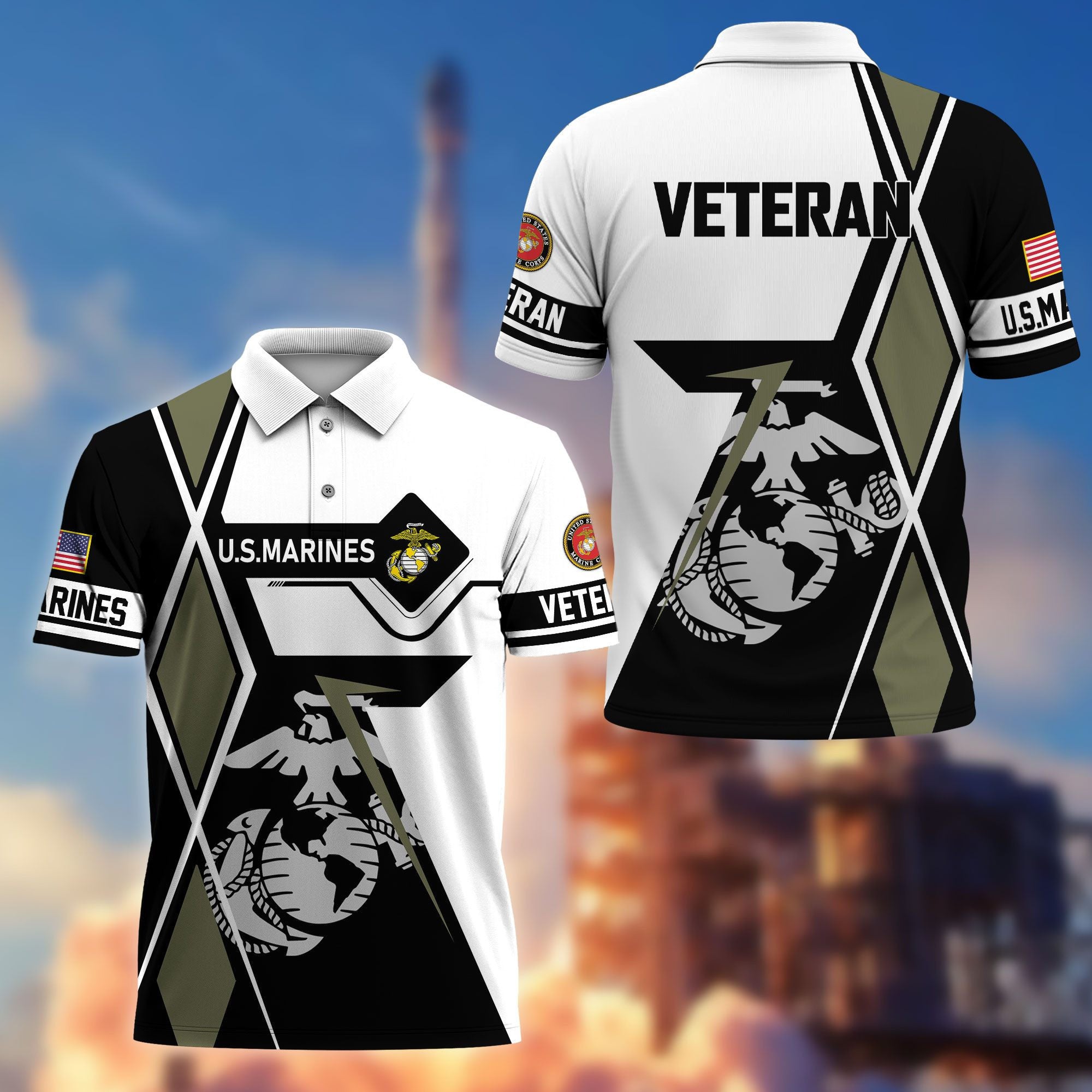 Premium US Veterans Polo Shirt, Gifts For US Veterans, Gifts For Dad, For Husband, Best Gifts On Father's Day, Armed Forces Day, Independence Day, Veterans Day.