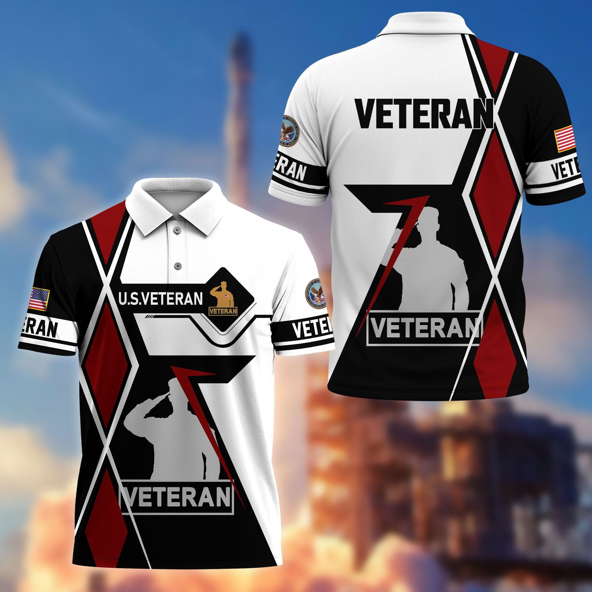 Premium US Veterans Polo Shirt, Gifts For US Veterans, Gifts For Dad, For Husband, Best Gifts On Father's Day, Armed Forces Day, Independence Day, Veterans Day.
