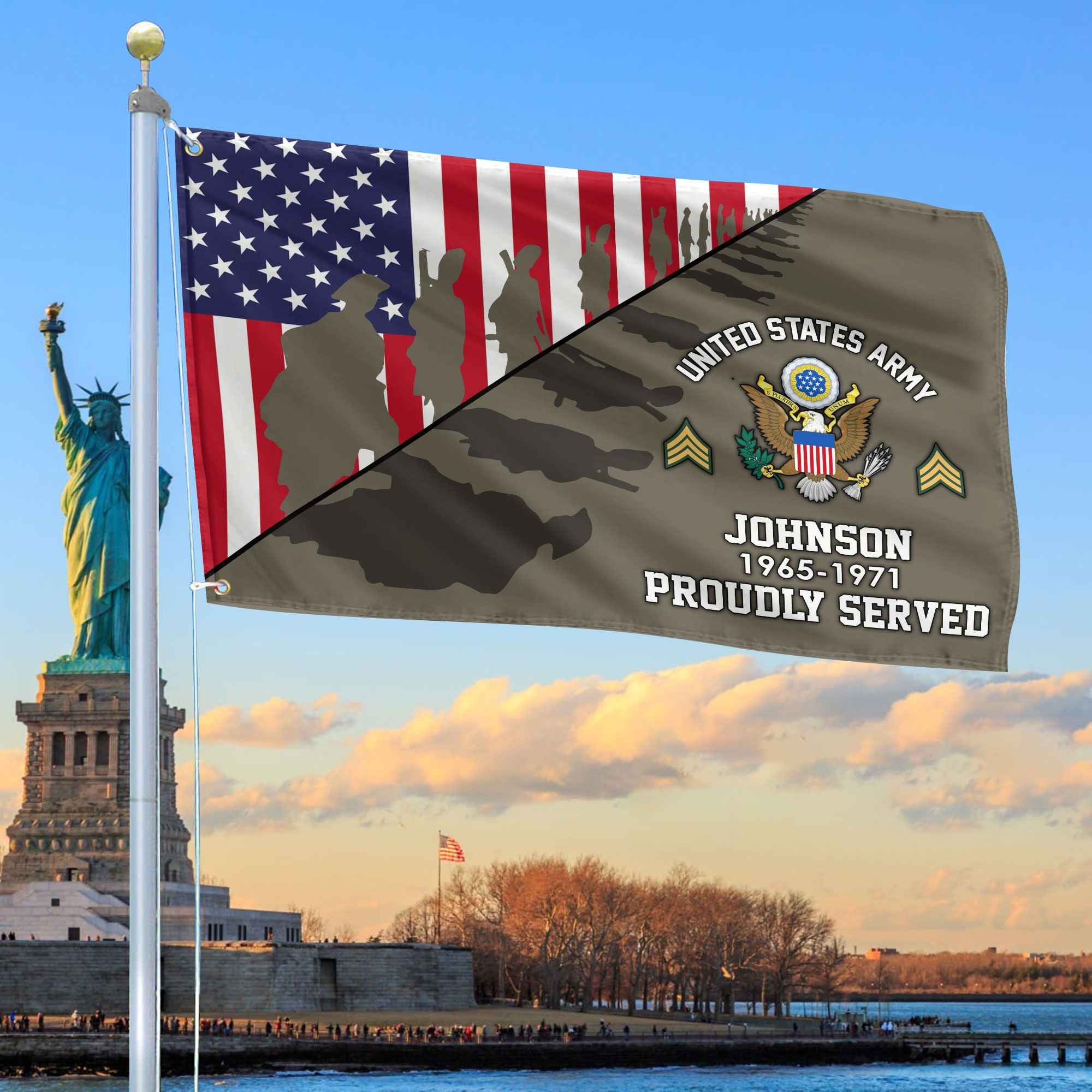 Premium Custom US Army Grommet Flag, Gifts For Army Veteran, Gifts For Dad, For Husband, Best Gifts On Father's Day, Armed Forces Day, Independence Day, Veterans Day.