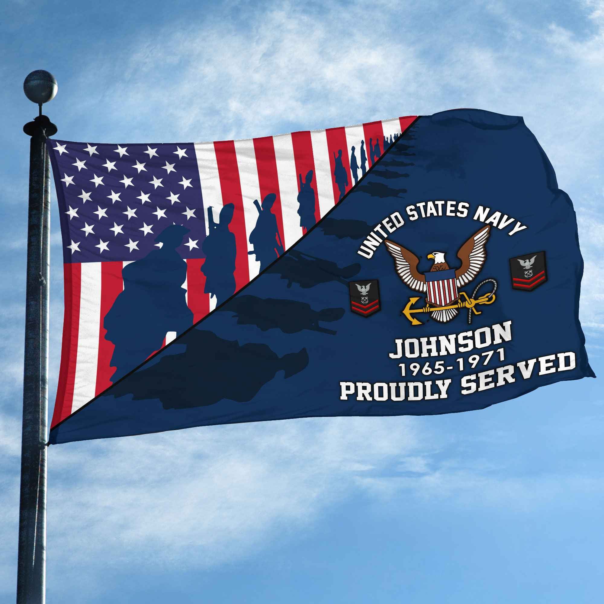 Premium Custom US Navy Grommet Flag, Gifts For Navy Veteran, Gifts For Dad, For Husband, Best Gifts On Father's Day, Armed Forces Day, Independence Day, Veterans Day.
