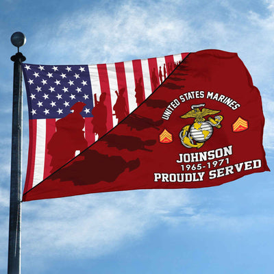 Premium Custom USMC Grommet Flag, Gifts For Marine Veteran, Gifts For Dad, For Husband, Best Gifts On Father's Day, Armed Forces Day, Independence Day, Veterans Day.