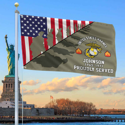 Premium Custom USMC Grommet Flag, Gifts For Marine Veteran, Gifts For Dad, For Husband, Best Gifts On Father's Day, Armed Forces Day, Independence Day, Veterans Day.