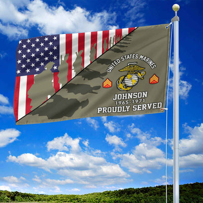 Premium Custom USMC Grommet Flag, Gifts For Marine Veteran, Gifts For Dad, For Husband, Best Gifts On Father's Day, Armed Forces Day, Independence Day, Veterans Day.