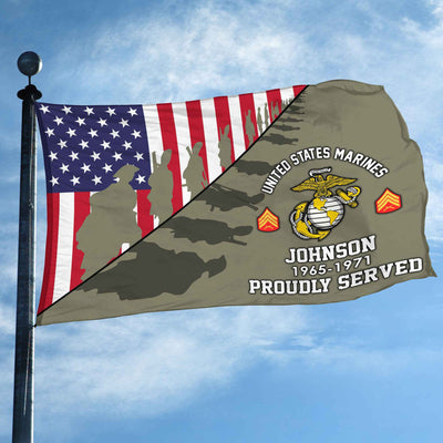 Premium Custom USMC Grommet Flag, Gifts For Marine Veteran, Gifts For Dad, For Husband, Best Gifts On Father's Day, Armed Forces Day, Independence Day, Veterans Day.