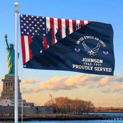 Premium Custom USAF Grommet Flag, Gifts For Air Force Veteran, Gifts For Dad, For Husband, Best Gifts On Father's Day, Armed Forces Day, Independence Day, Veterans Day.