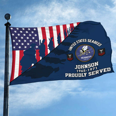 Premium Custom US Seabees Grommet Flag, Gifts For Seabees Veteran, Gifts For Dad, For Husband, Best Gifts On Father's Day, Armed Forces Day, Independence Day, Veterans Day.