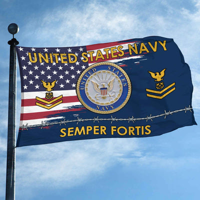 Unique Custom Name, Rank US Navy Grommet Flag, Gifts For Navy Veteran, Gifts For Dad, For Husband, Best Gifts On Father's Day, Independence Day, Veterans Day.