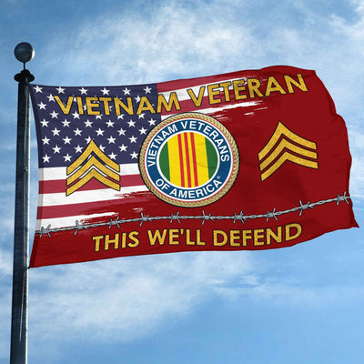 Unique Custom Name, Rank Vietnam Veteran Grommet Flag, Gifts For Vietnam Veteran, Gifts For Dad, For Husband, Best Gifts On Father's Day, Independence Day, Veterans Day.