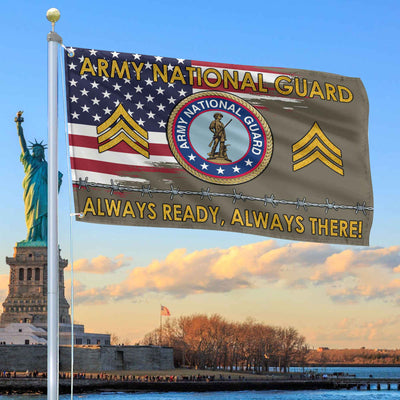 Unique Custom Name, Rank US Army National Guard Grommet Flag, Gifts For Army National Guard Veteran, Gifts For Dad, For Husband, Best Gifts On Father's Day, Independence Day, Veterans Day.