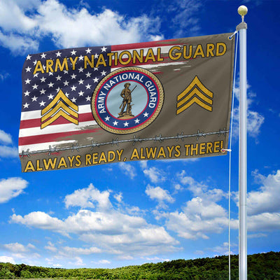 Unique Custom Name, Rank US Army National Guard Grommet Flag, Gifts For Army National Guard Veteran, Gifts For Dad, For Husband, Best Gifts On Father's Day, Independence Day, Veterans Day.