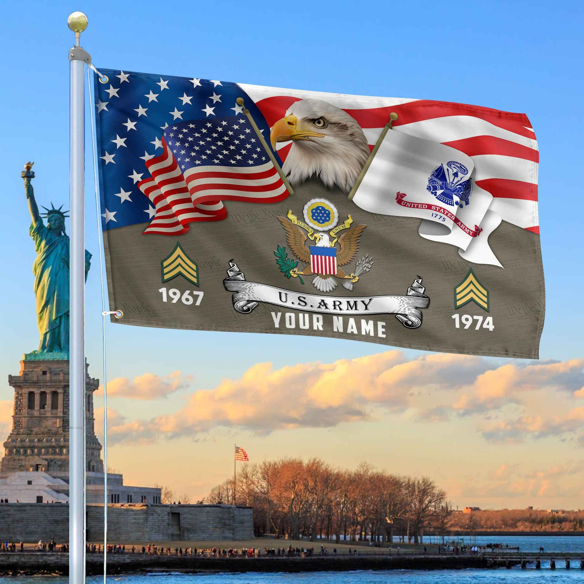 Premium Custom US Army Grommet Flag, Gifts For Army Veteran, Best Gifts On Father's Day, Armed Forces Day, Independence Day, Veterans Day.