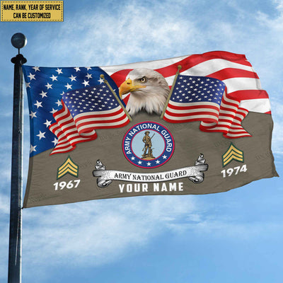 Premium Custom US Army National Guard Grommet Flag, Gifts For Army National Guard Veteran, Best Gifts On Father's Day, Armed Forces Day, Independence Day, Veterans Day.