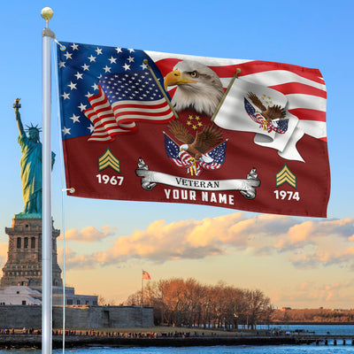 Premium Custom US Veteran Grommet Flag, Gifts For US Veteran, Best Gifts On Father's Day, Armed Forces Day, Independence Day, Veterans Day.