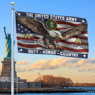 US Army Custom Grommet Flag, Gifts For Army Veteran, Best Gifts On Father's Day, Armed Forces Day, Independence Day, Veterans Day.
