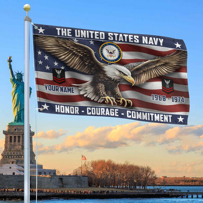 US Navy Custom Grommet Flag, Gifts For Navy Veteran, Best Gifts On Father's Day, Armed Forces Day, Independence Day, Veterans Day.