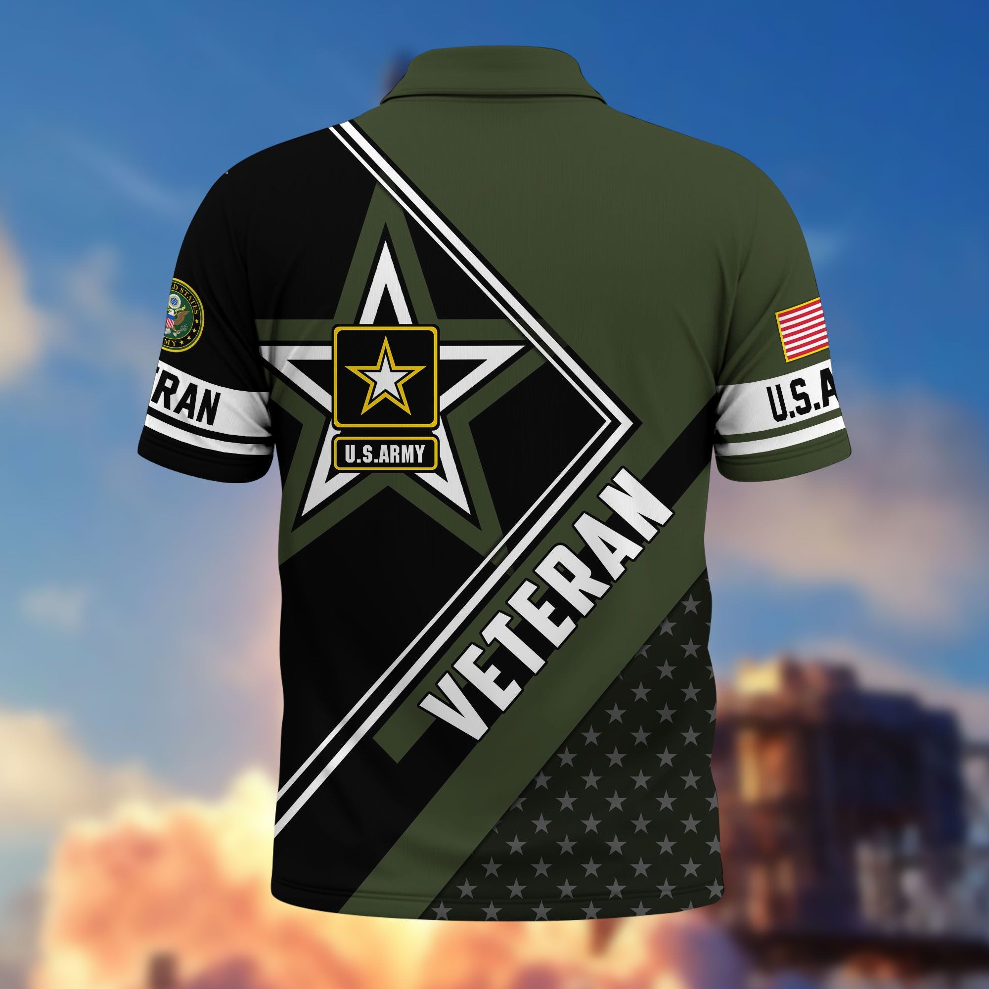 Premium US Veterans Polo Shirt, Gifts For US Veterans, Gifts For Dad, For Husband, Best Gifts On Father's Day, Armed Forces Day, Independence Day, Veterans Day.