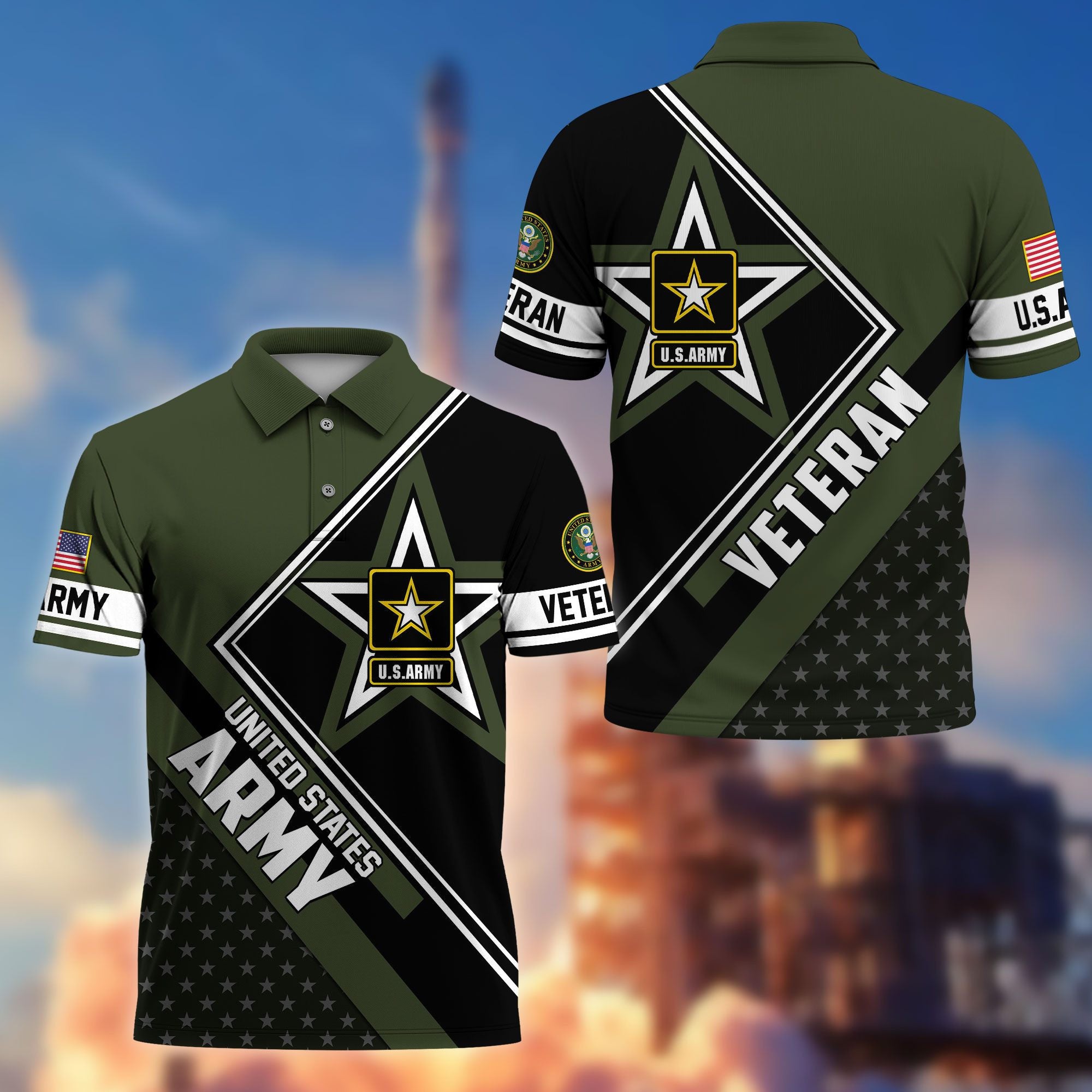 Premium US Veterans Polo Shirt, Gifts For US Veterans, Gifts For Dad, For Husband, Best Gifts On Father's Day, Armed Forces Day, Independence Day, Veterans Day.