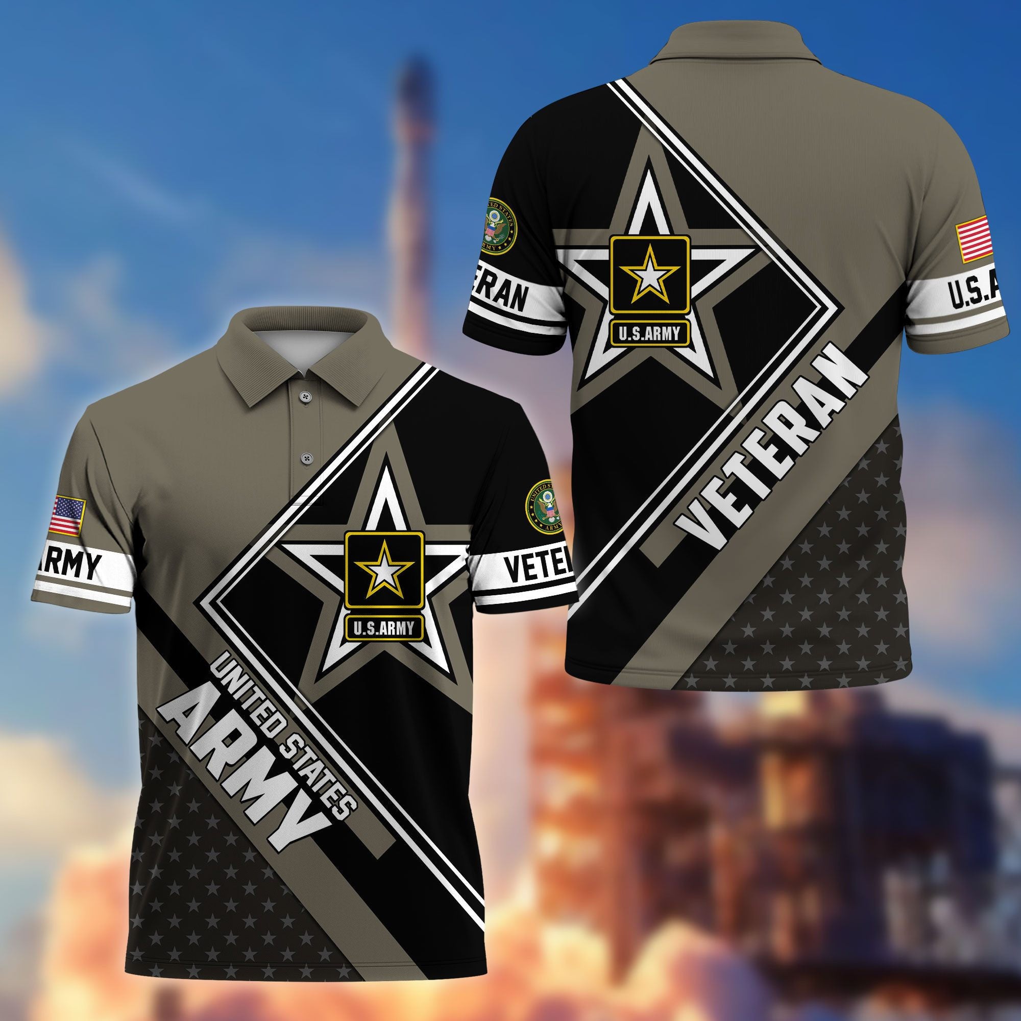 Premium US Veterans Polo Shirt, Gifts For US Veterans, Gifts For Dad, For Husband, Best Gifts On Father's Day, Armed Forces Day, Independence Day, Veterans Day.