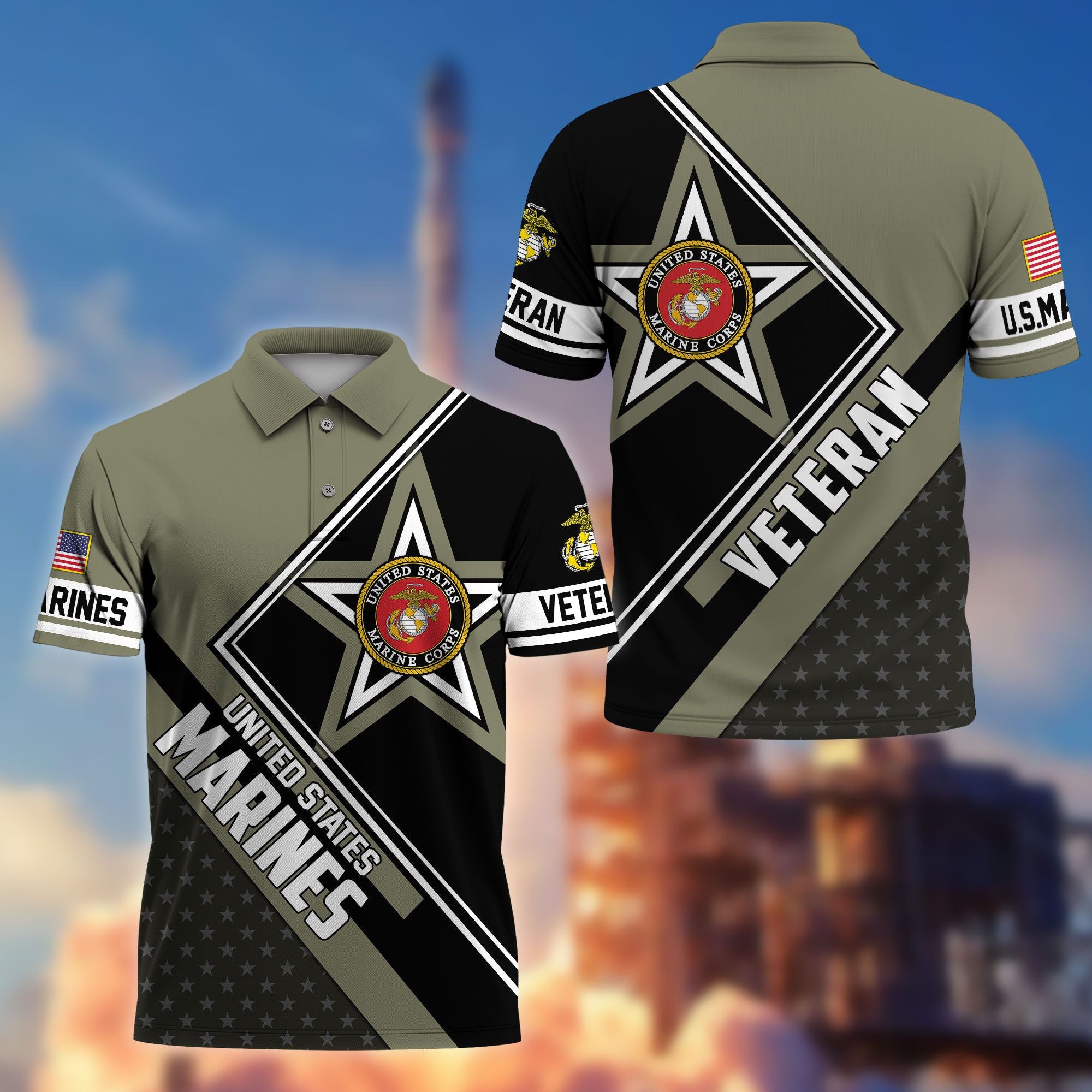 Premium US Veterans Polo Shirt, Gifts For US Veterans, Gifts For Dad, For Husband, Best Gifts On Father's Day, Armed Forces Day, Independence Day, Veterans Day.
