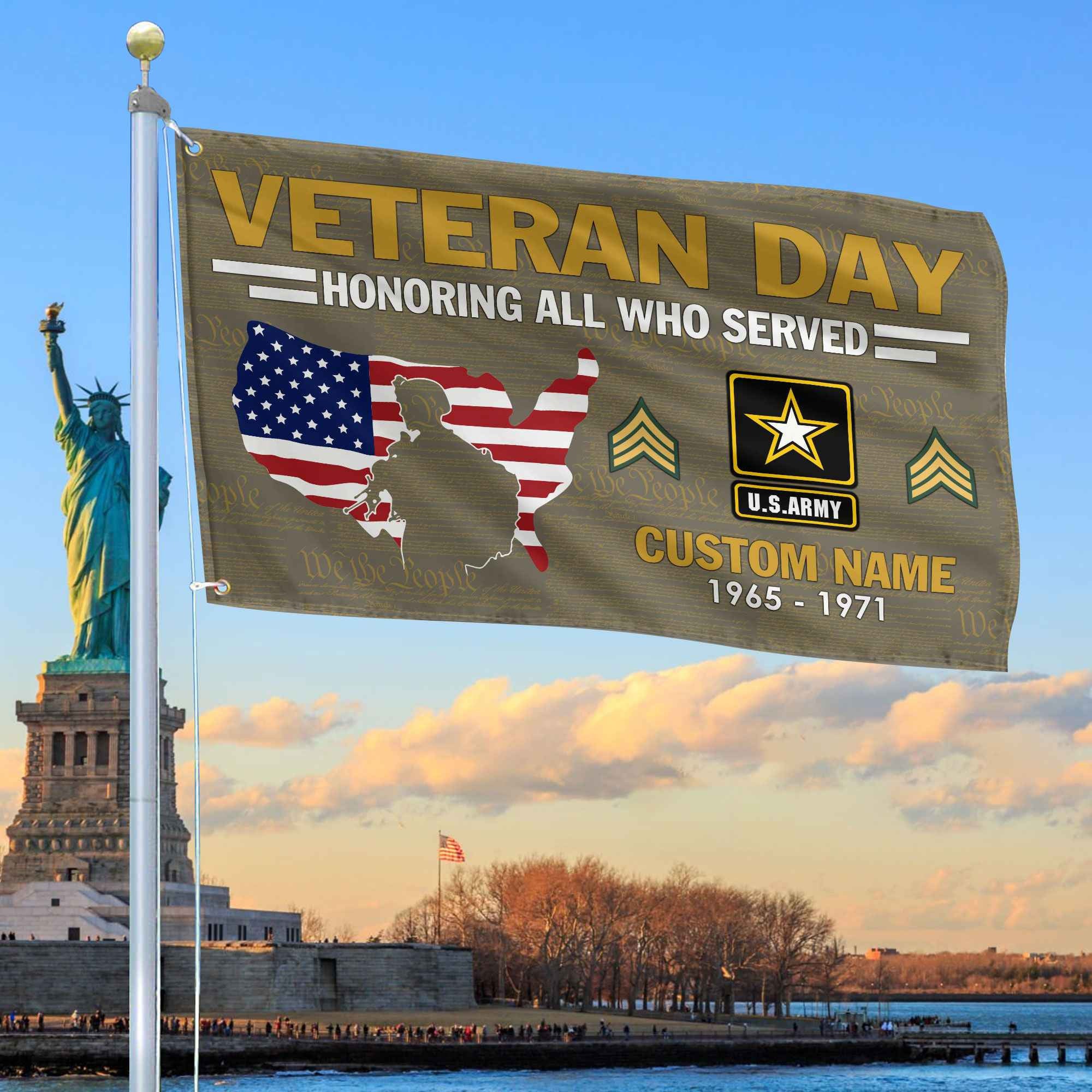 Premium Custom US Army Grommet Flag, Gifts For Army Veteran, Gifts For Dad, For Husband, Best Gifts On Father's Day, Armed Forces Day, Independence Day, Veterans Day.