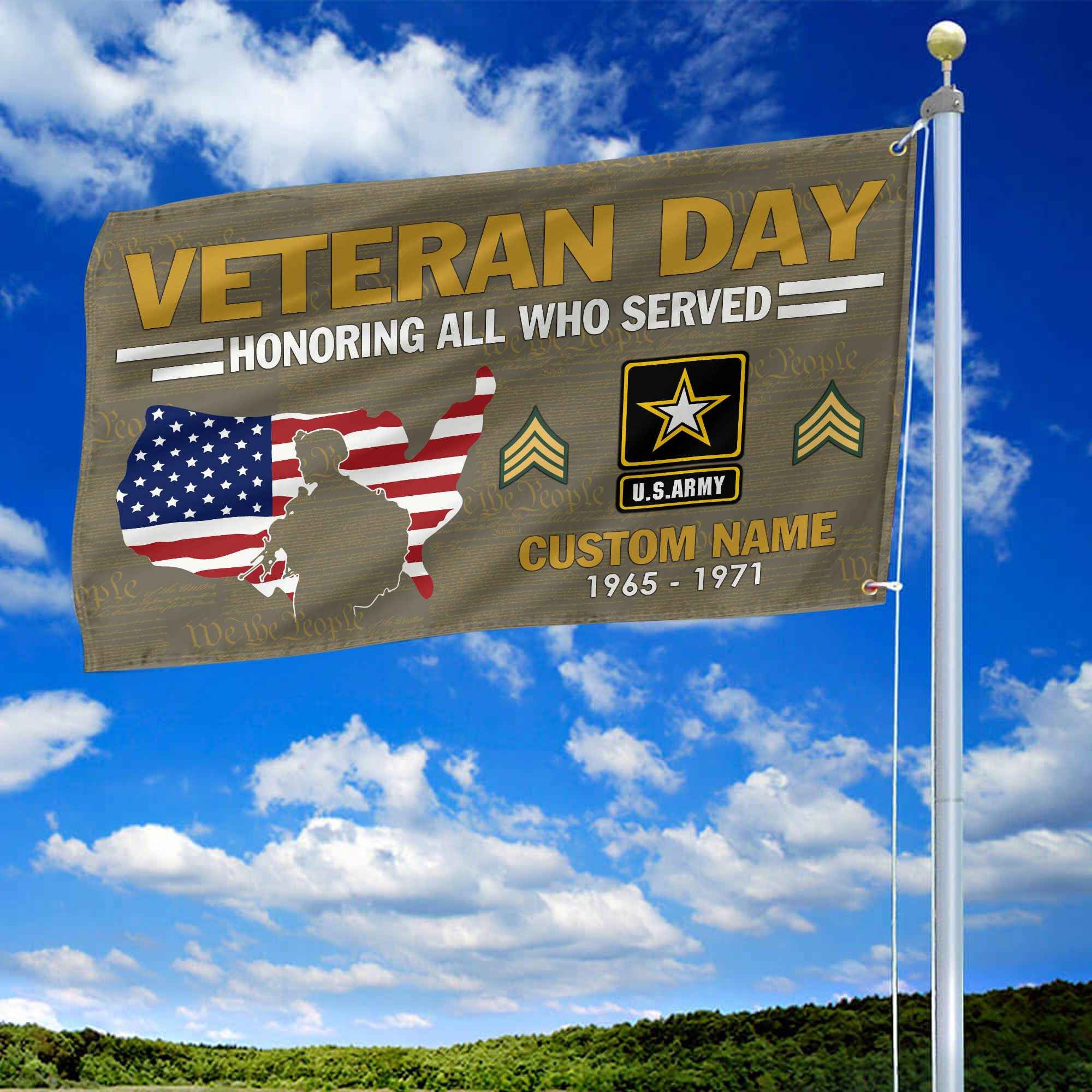 Premium Custom US Army Grommet Flag, Gifts For Army Veteran, Gifts For Dad, For Husband, Best Gifts On Father's Day, Armed Forces Day, Independence Day, Veterans Day.