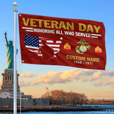 Premium Custom USMC Grommet Flag, Gifts For Marine Veteran, Gifts For Dad, For Husband, Best Gifts On Father's Day, Armed Forces Day, Independence Day, Veterans Day.