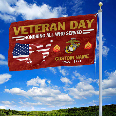 Premium Custom USMC Grommet Flag, Gifts For Marine Veteran, Gifts For Dad, For Husband, Best Gifts On Father's Day, Armed Forces Day, Independence Day, Veterans Day.