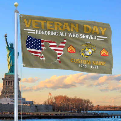 Premium Custom USMC Grommet Flag, Gifts For Marine Veteran, Gifts For Dad, For Husband, Best Gifts On Father's Day, Armed Forces Day, Independence Day, Veterans Day.