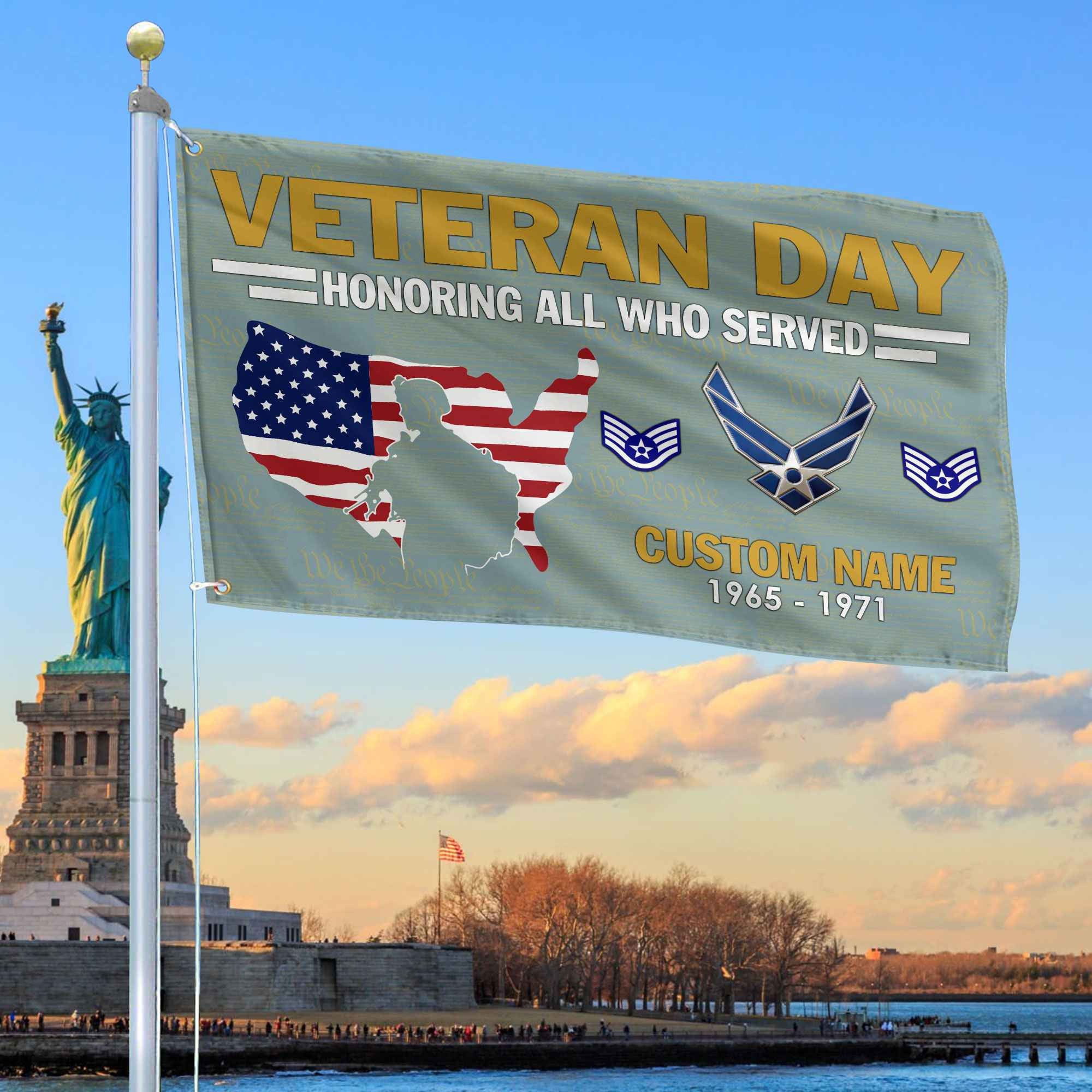 Premium Custom USAF Grommet Flag, Gifts For Air Force Veteran, Gifts For Dad, For Husband, Best Gifts On Father's Day, Armed Forces Day, Independence Day, Veterans Day.