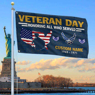 Premium Custom USAF Grommet Flag, Gifts For Air Force Veteran, Gifts For Dad, For Husband, Best Gifts On Father's Day, Armed Forces Day, Independence Day, Veterans Day.