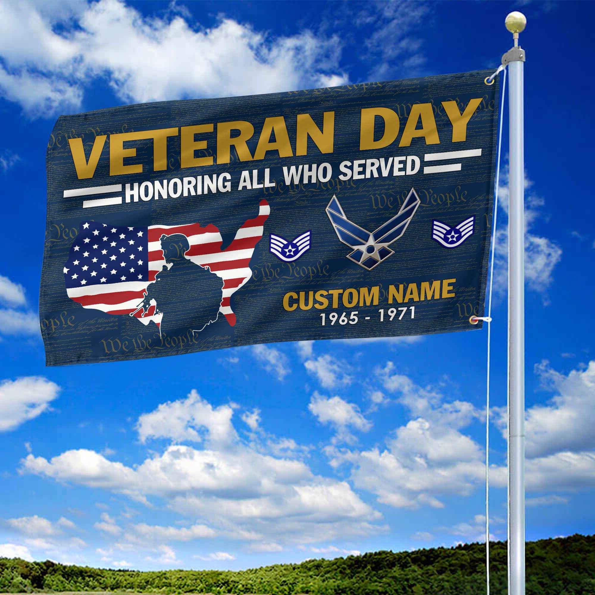 Premium Custom USAF Grommet Flag, Gifts For Air Force Veteran, Gifts For Dad, For Husband, Best Gifts On Father's Day, Armed Forces Day, Independence Day, Veterans Day.