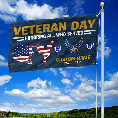Premium Custom USAF Grommet Flag, Gifts For Air Force Veteran, Gifts For Dad, For Husband, Best Gifts On Father's Day, Armed Forces Day, Independence Day, Veterans Day.