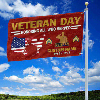 Premium Custom US Veteran Grommet Flag, Gifts For US Veteran, Gifts For Dad, For Husband, Best Gifts On Father's Day, Armed Forces Day, Independence Day, Veterans Day.