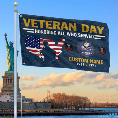 Premium Custom US Seabees Grommet Flag, Gifts For Seabees Veteran, Gifts For Dad, For Husband, Best Gifts On Father's Day, Armed Forces Day, Independence Day, Veterans Day.