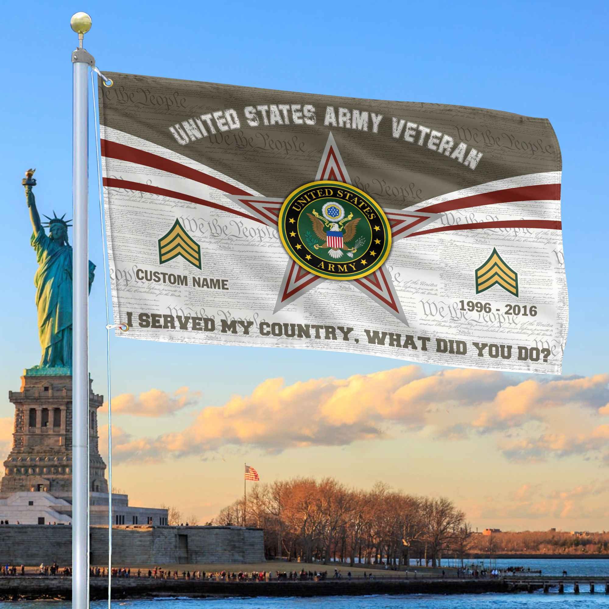 Premium Custom US Army Grommet Flag, Gifts For Army Veteran, Best Gifts On Father's Day, Armed Forces Day, Independence Day, Veterans Day.
