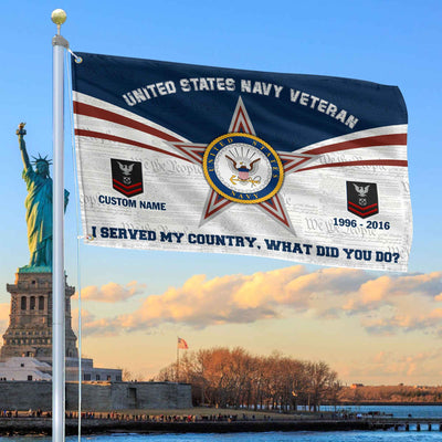 Premium Custom US Navy Grommet Flag, Gifts For Navy Veteran, Best Gifts On Father's Day, Armed Forces Day, Independence Day, Veterans Day.