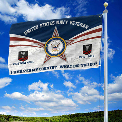 Premium Custom US Navy Grommet Flag, Gifts For Navy Veteran, Best Gifts On Father's Day, Armed Forces Day, Independence Day, Veterans Day.