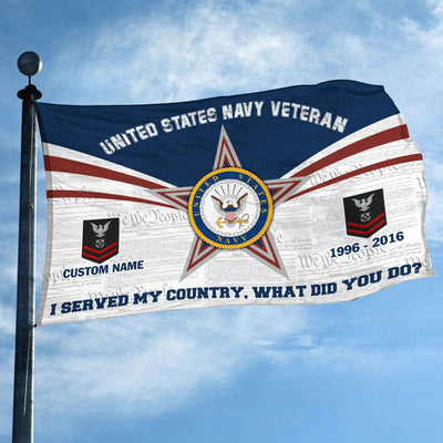 Premium Custom US Navy Grommet Flag, Gifts For Navy Veteran, Best Gifts On Father's Day, Armed Forces Day, Independence Day, Veterans Day.