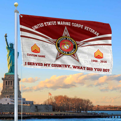 Premium Custom USMC Grommet Flag, Gifts For Marine Veteran, Best Gifts On Father's Day, Armed Forces Day, Independence Day, Veterans Day.