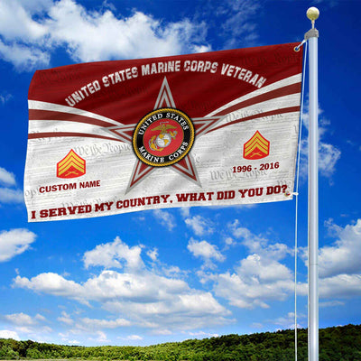 Premium Custom USMC Grommet Flag, Gifts For Marine Veteran, Best Gifts On Father's Day, Armed Forces Day, Independence Day, Veterans Day.