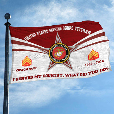 Premium Custom USMC Grommet Flag, Gifts For Marine Veteran, Best Gifts On Father's Day, Armed Forces Day, Independence Day, Veterans Day.