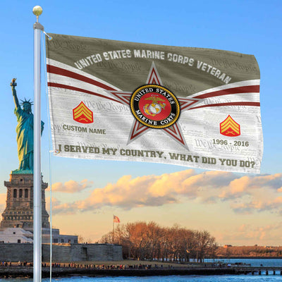 Premium Custom USMC Grommet Flag, Gifts For Marine Veteran, Best Gifts On Father's Day, Armed Forces Day, Independence Day, Veterans Day.