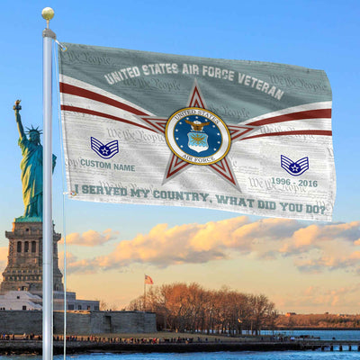 Premium Custom USAF Grommet Flag, Gifts For Air Force Veteran, Best Gifts On Father's Day, Armed Forces Day, Independence Day, Veterans Day.