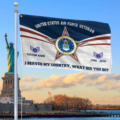 Premium Custom USAF Grommet Flag, Gifts For Air Force Veteran, Best Gifts On Father's Day, Armed Forces Day, Independence Day, Veterans Day.