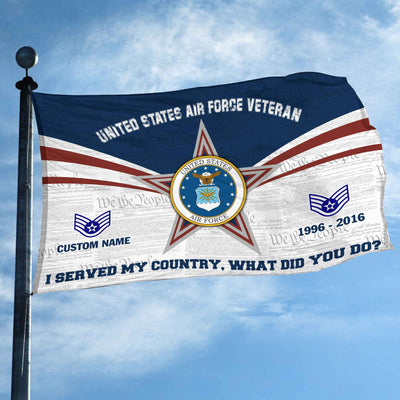Premium Custom USAF Grommet Flag, Gifts For Air Force Veteran, Best Gifts On Father's Day, Armed Forces Day, Independence Day, Veterans Day.