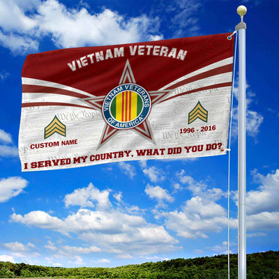 Premium Custom Vietnam Veteran Grommet Flag, Gifts For Vietnam Veteran, Best Gifts On Father's Day, Armed Forces Day, Independence Day, Veterans Day.